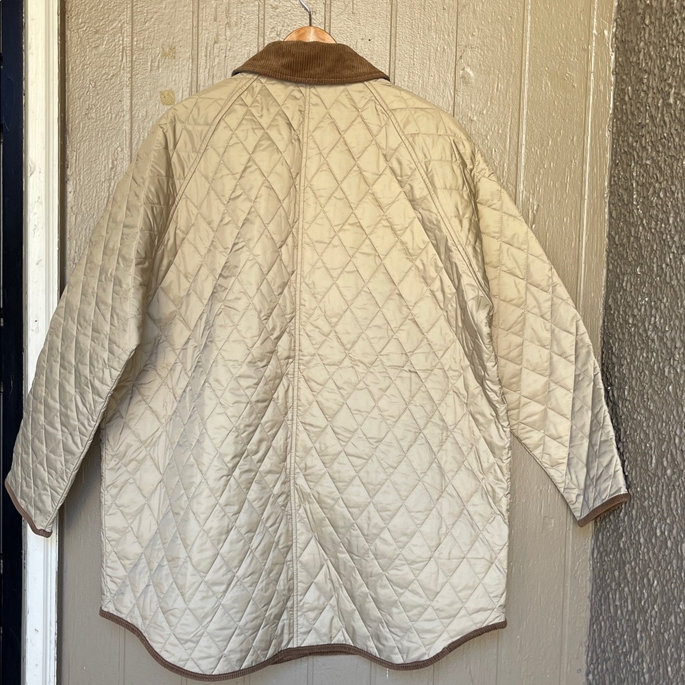 Barbour X Tuckernuck Miley Women's Beige Quilt Jacket in Light Fawn Size 10 - Picture 2 of 12
